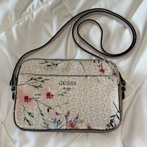 Guess Cream Crossbody Bag with Floral Design